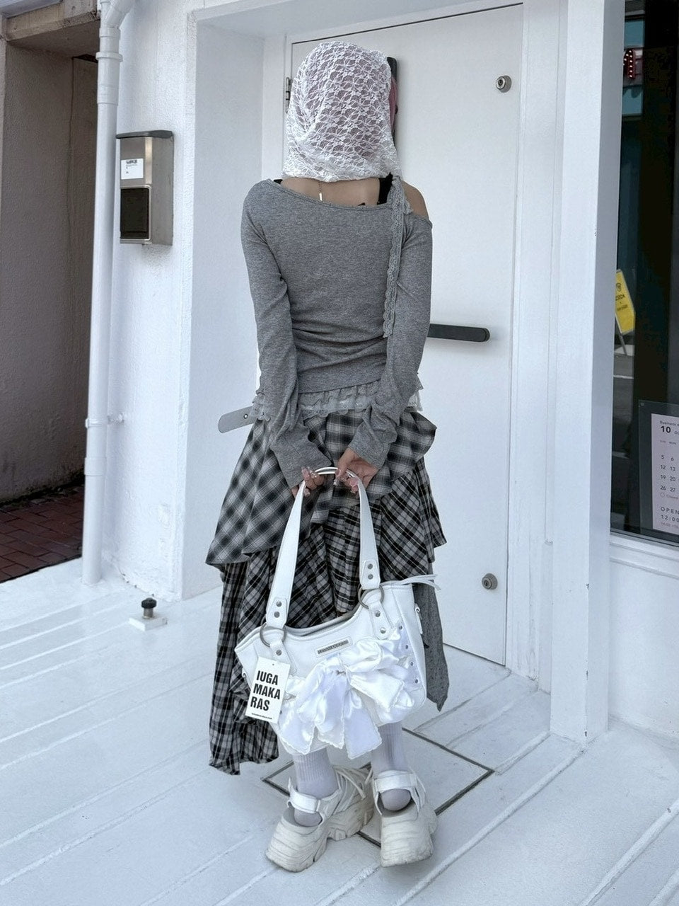 【nmtc +】ribbon shoulder long sleeve / 【エヌエムティーシープラス】リボンショルダー長袖Tシャツ (3color)