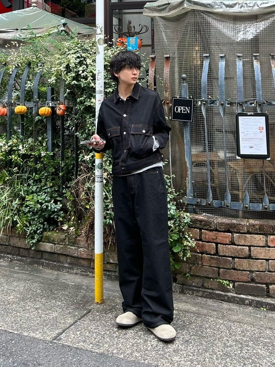 受注制【Chikashitsu +】2 pocket rigid denim jacket / 【チカシツプラス】ツーポケットデニムジャケット (2color)