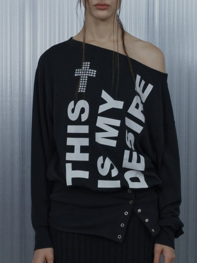 【SETUP‐EXE】BOLD LETTERING LOOSE TOP / 【セットアップエグゼ】ボールドレタリングルーズ長袖Ｔシャツ