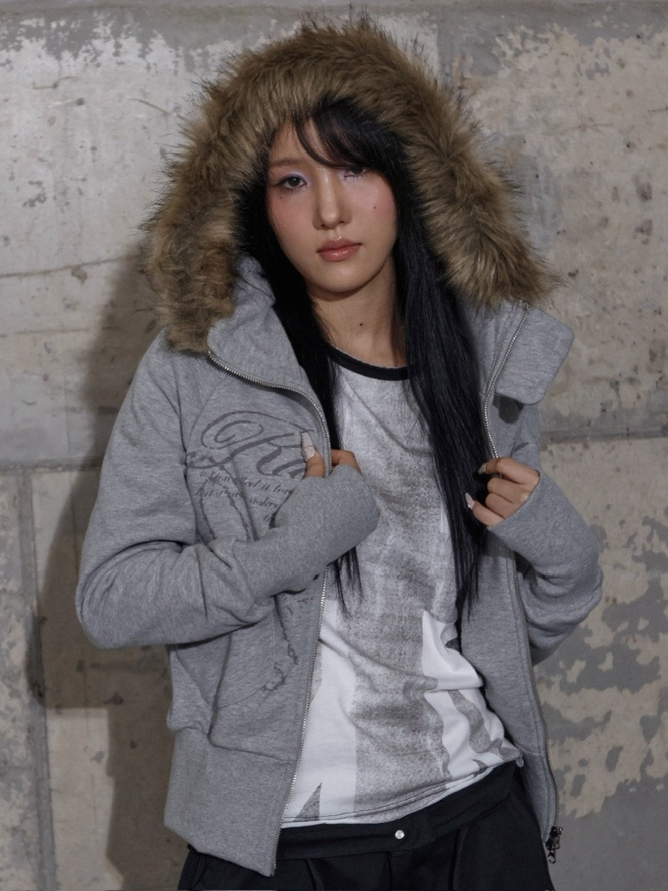 【FANCY CLUB】RUTHLESS FUR HOODED ZIP-UP / 【ファンシークラブ】ルースレスファージップアップパーカー