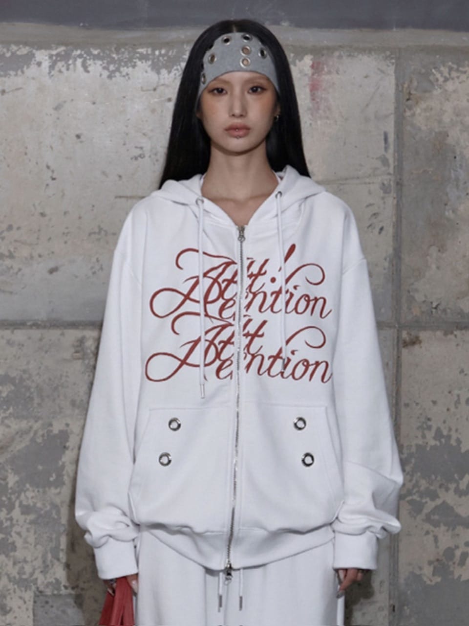【FANCY CLUB】ATTENTION EYELET HOODED ZIP-UP / 【ファンシークラブ】アテンションアイレットジップアップパーカー