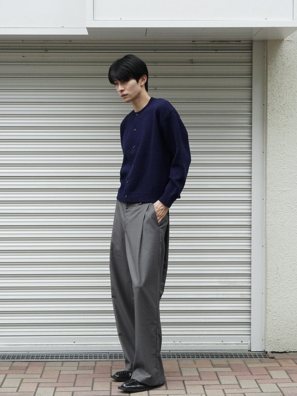 東京店WEB限定受注制【Chikashitsu +】soft touch crew neck knit cardigan / 【チカシツプラス】ソフトタッチクルーネックニットカーディガン (4color)