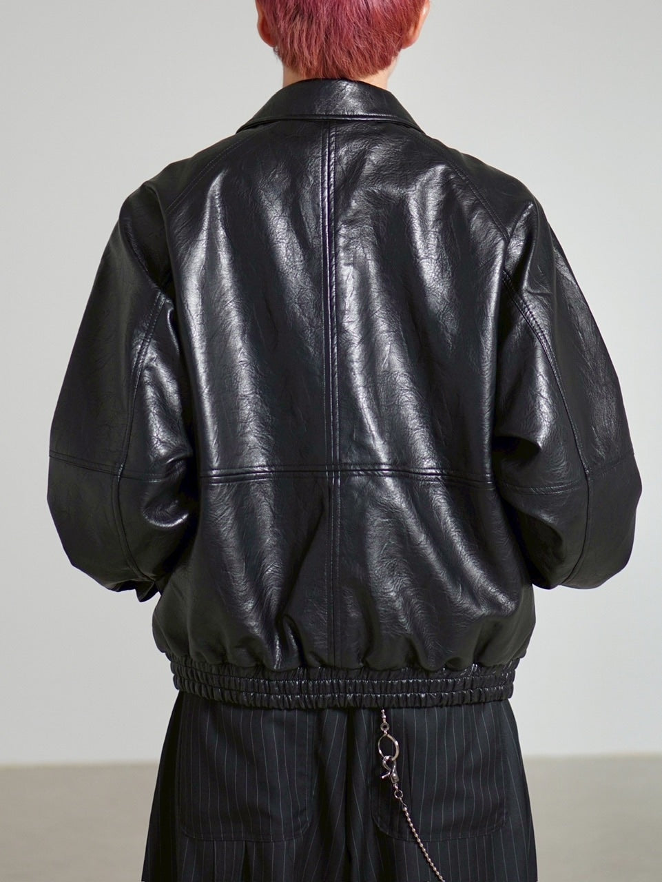 Chikashitsu +】bomber synthetic material jacket / 【チカシツプラス
