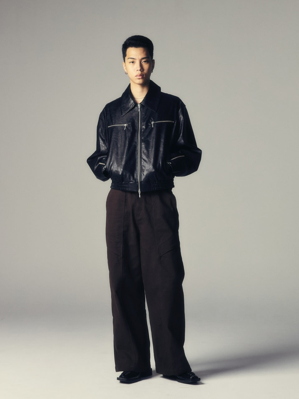 【CS】cotton wide twill pants (brown) / 【シーエス】コットンワイドツイルパンツ