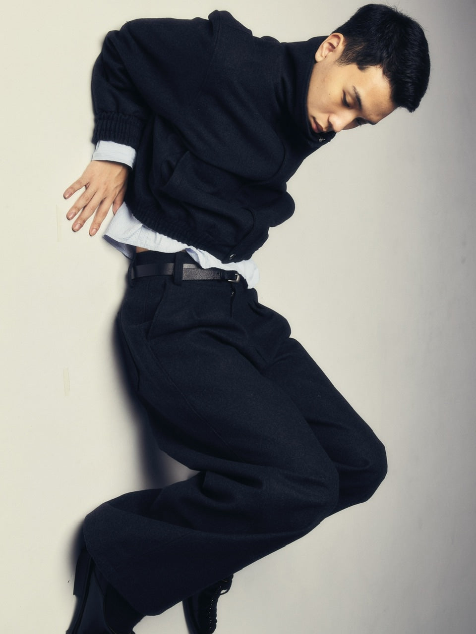 【CS】two tuck wool wide trousers