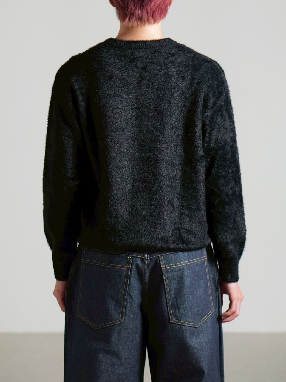 受注制【Chikashitsu +】henry neck hairy knit / 【チカシツプラス】ヘンリーネックヘアリー長袖ニット (5color)