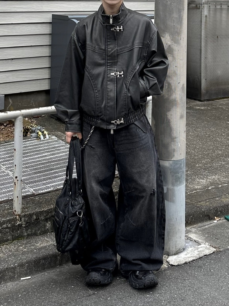 大阪店WEB限定受注制【Chikashitsu +】overfit fireman leather jacket / 【チカシツプラス】オーバーフィットファイアマンレザージャケット (2color)