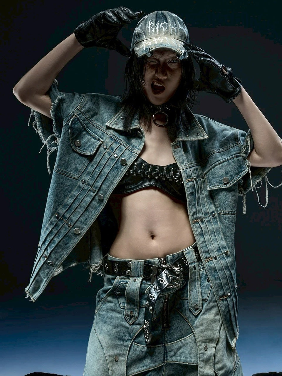 1/2 20:00再販【RICH】Knight Wide Waxed Shirt / 【リッチ】クロスバック半袖デニムシャツ