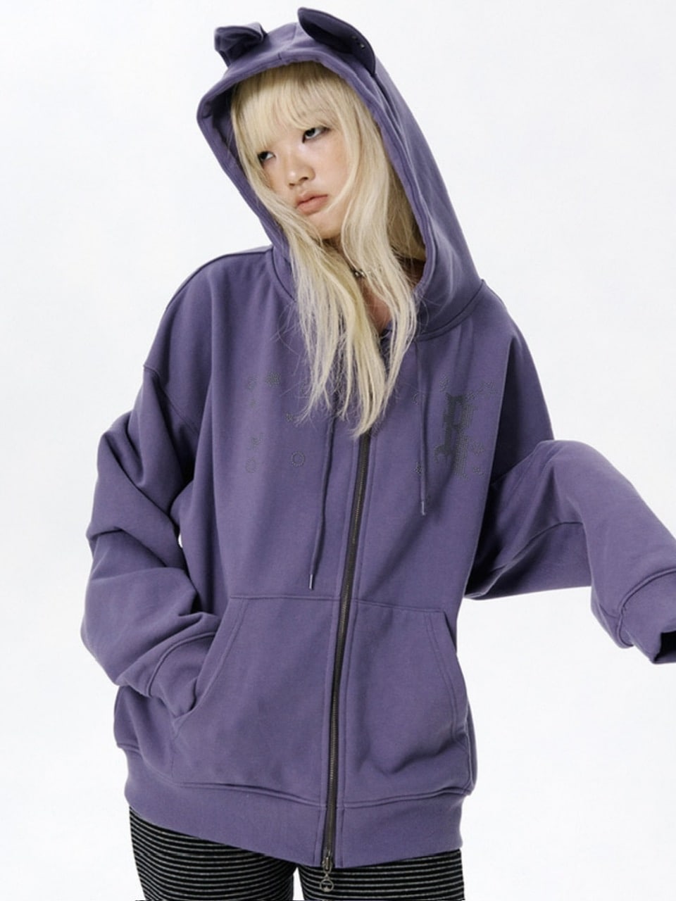 【runningHIGH】EAR ZIP UP HOODE / 【ランニングハイ】イヤージップアップパーカー