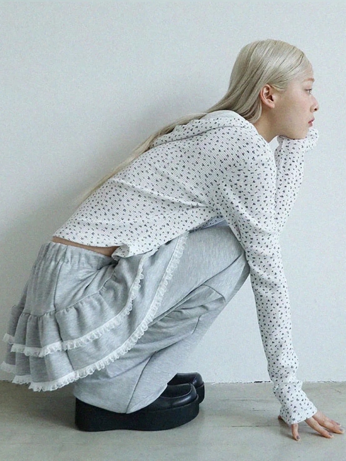 12/21 20:00 再販【Uglyshadow】LACE CANCAN PANTS