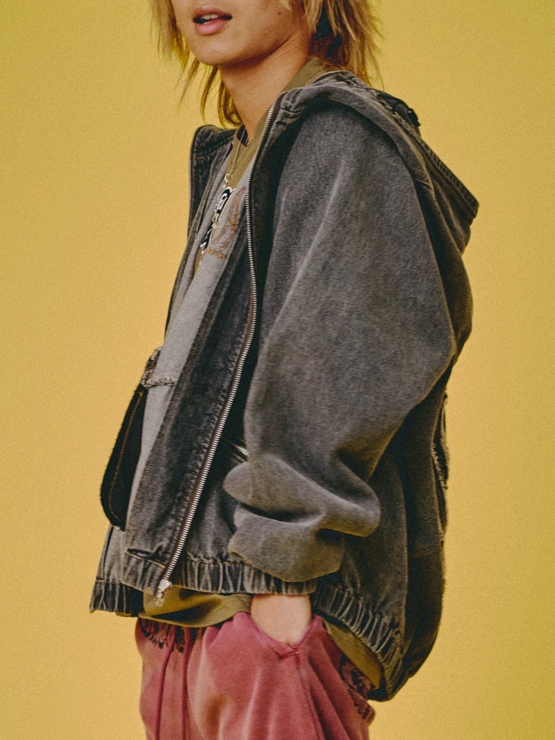 【GALFY】ぐるグニャデニムパーカー