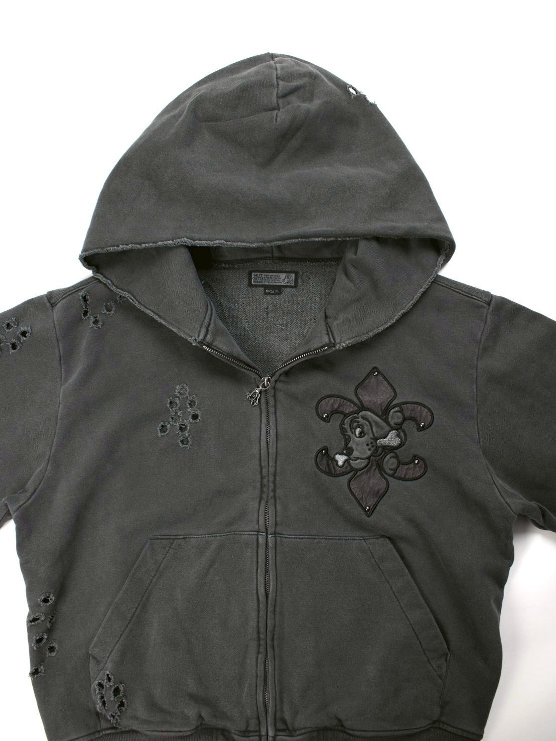 【GALFY】ぼろぼろロゴ百合の紋パーカー