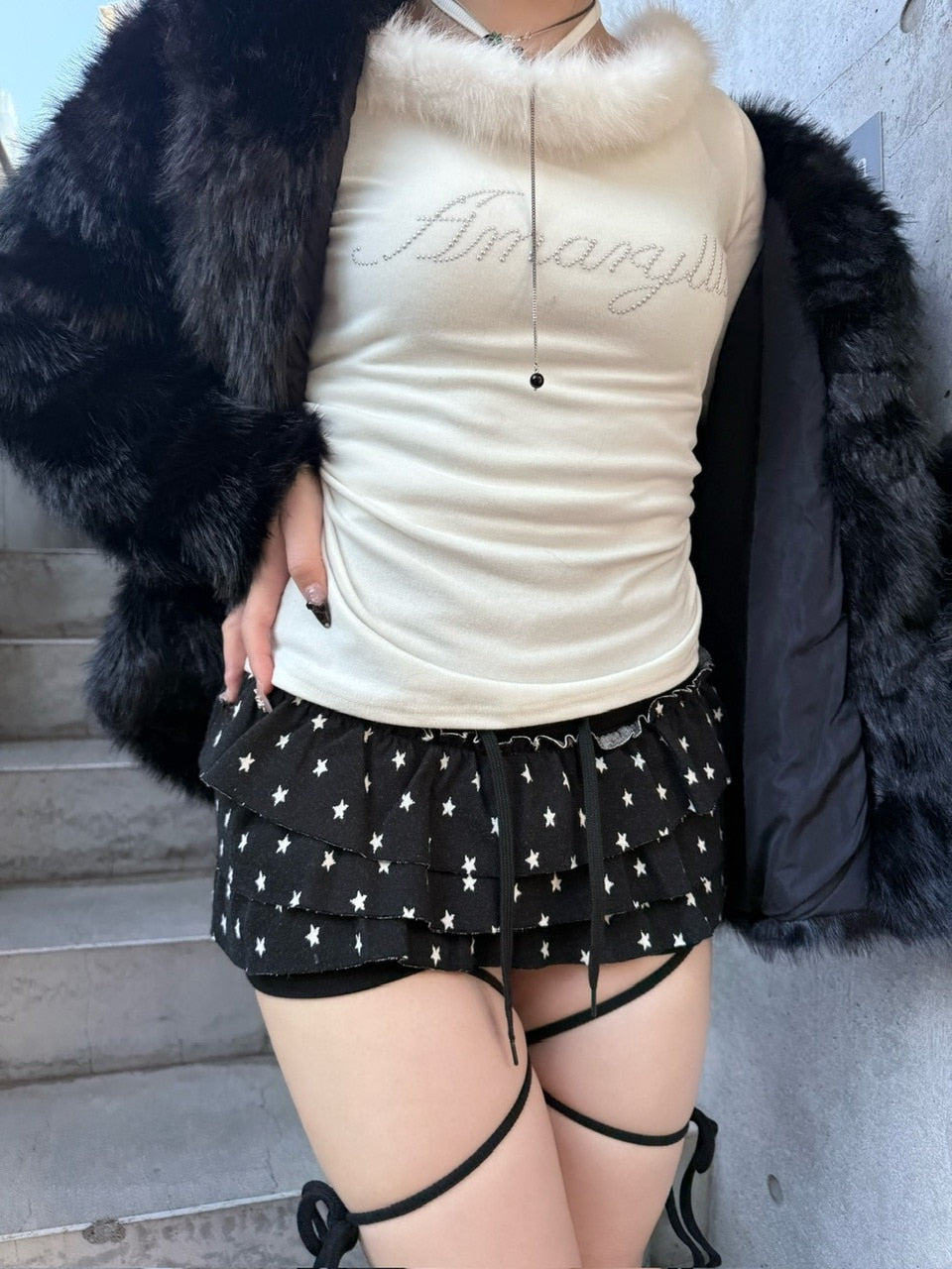 受注制【nmtc +】star frill skirt pants / 【エヌエムティーシープラス】スターフリルスカートパンツ (3color)