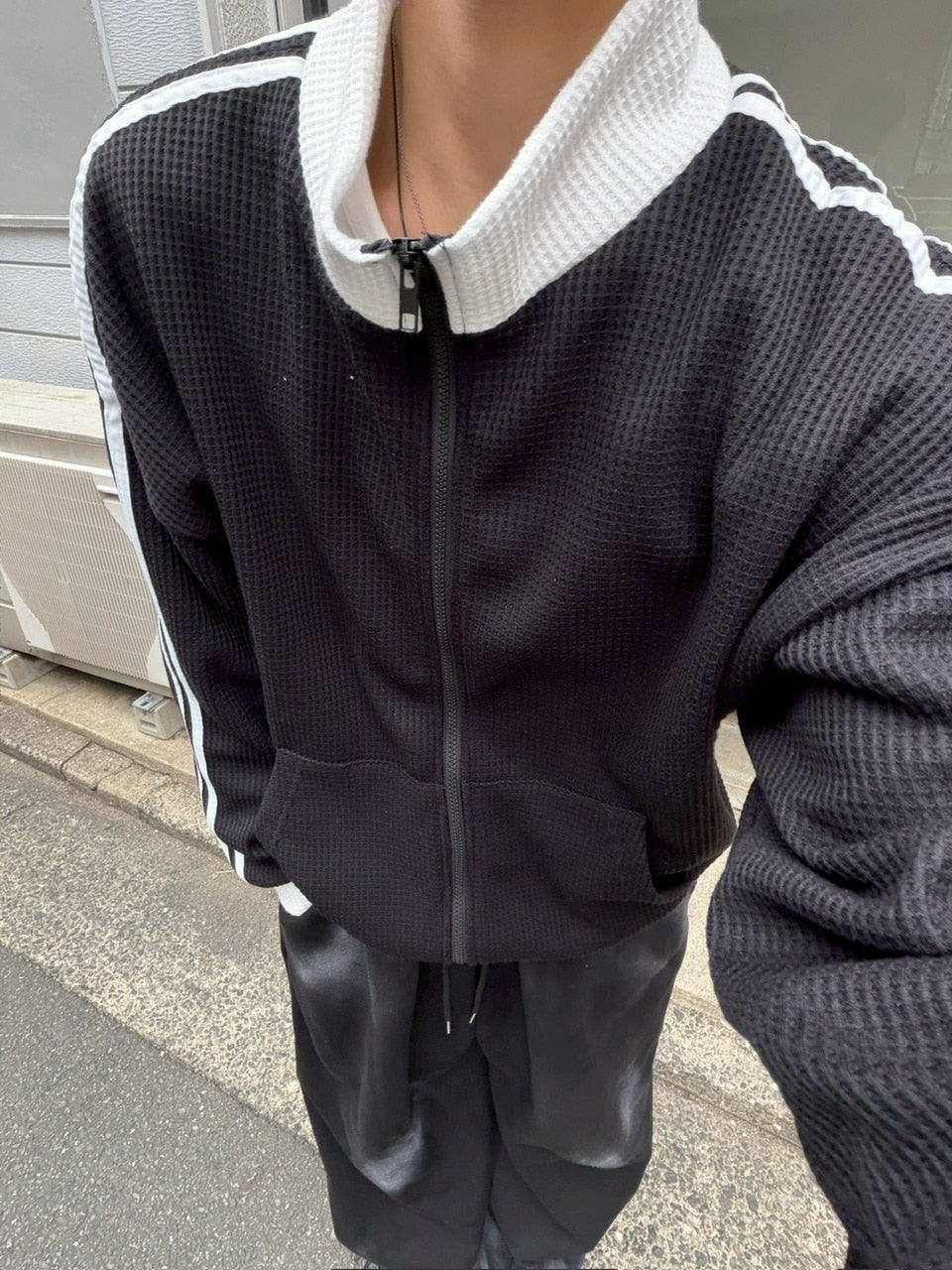 受注制【LUV CODE】raschel knit track jacket (2color)