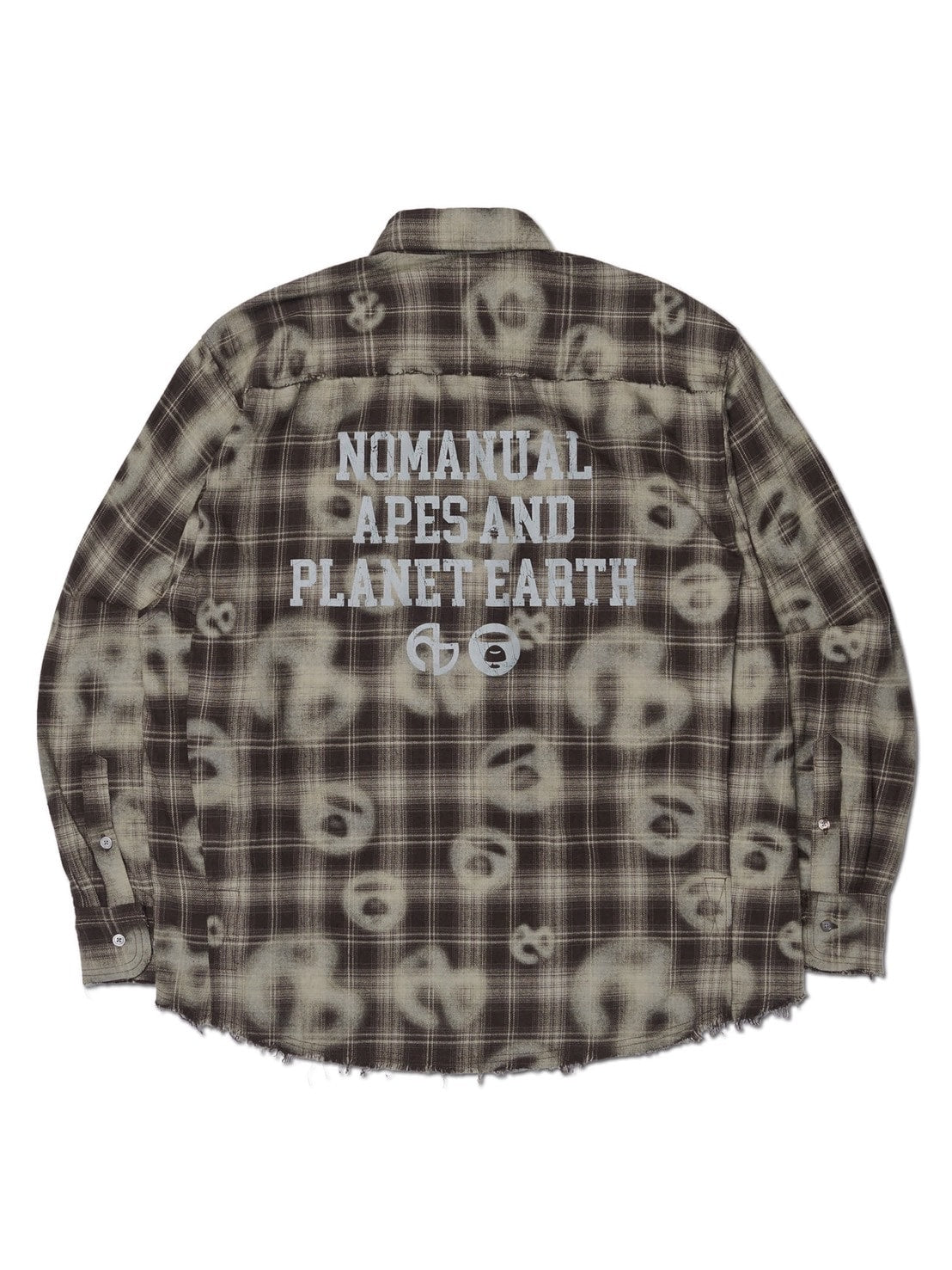 【AAPE X NOMANUAL】AAPE X NOMANUAL SPRAYED SYMBOL CHECK SHIRT