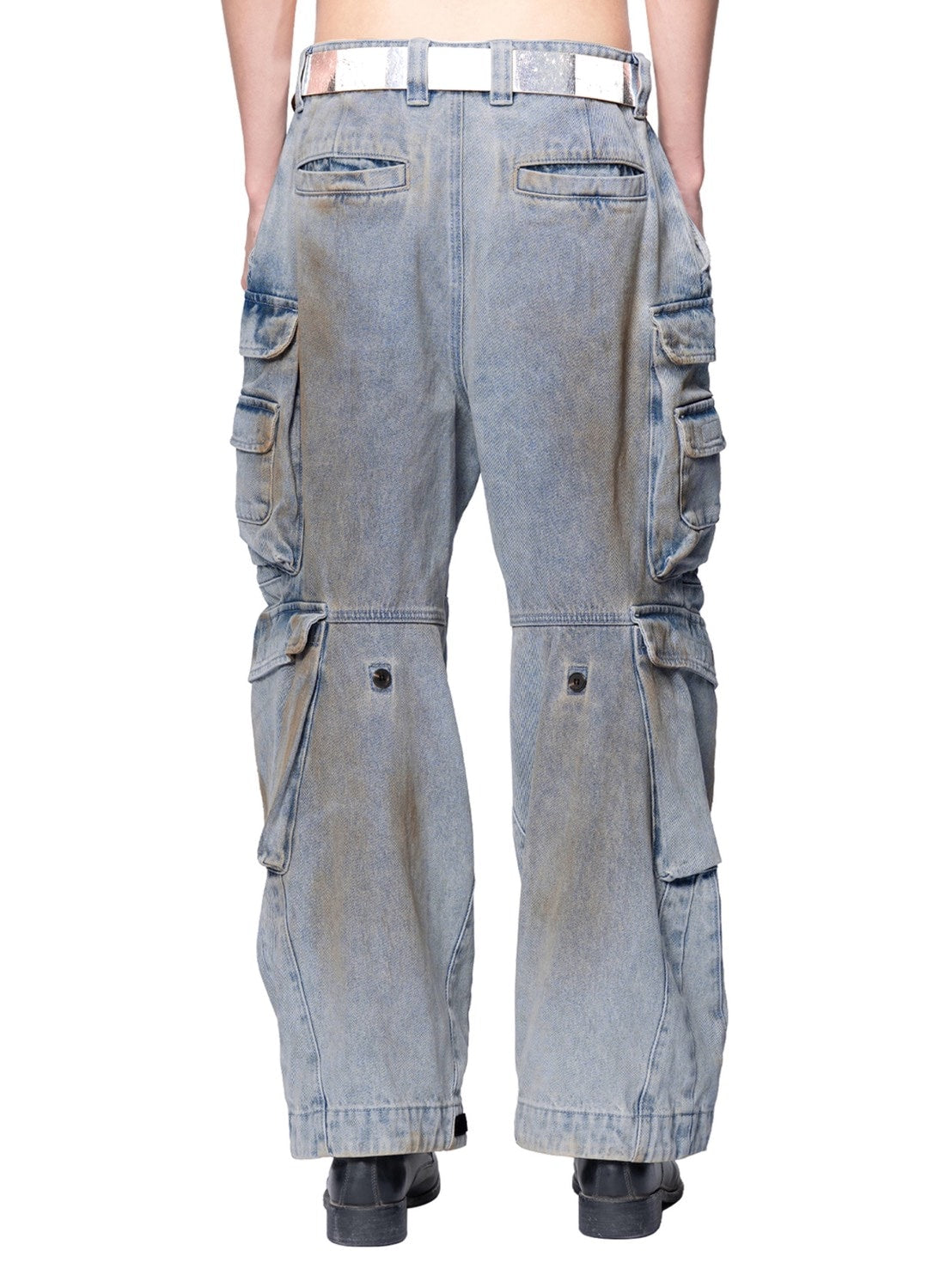 【The Boy Has No Patience】Adjustable Multi-Pocket Wiping Overalls / 【ザボーイハズノーペーシェンス】マルチポケットデニムパンツ