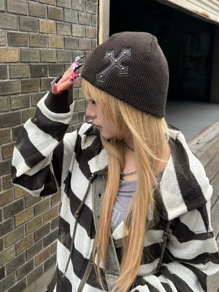 受注制【Never mind the XU】cross beanie / 【ネバーマインドザエックスユー】クロスビーニー (6color)