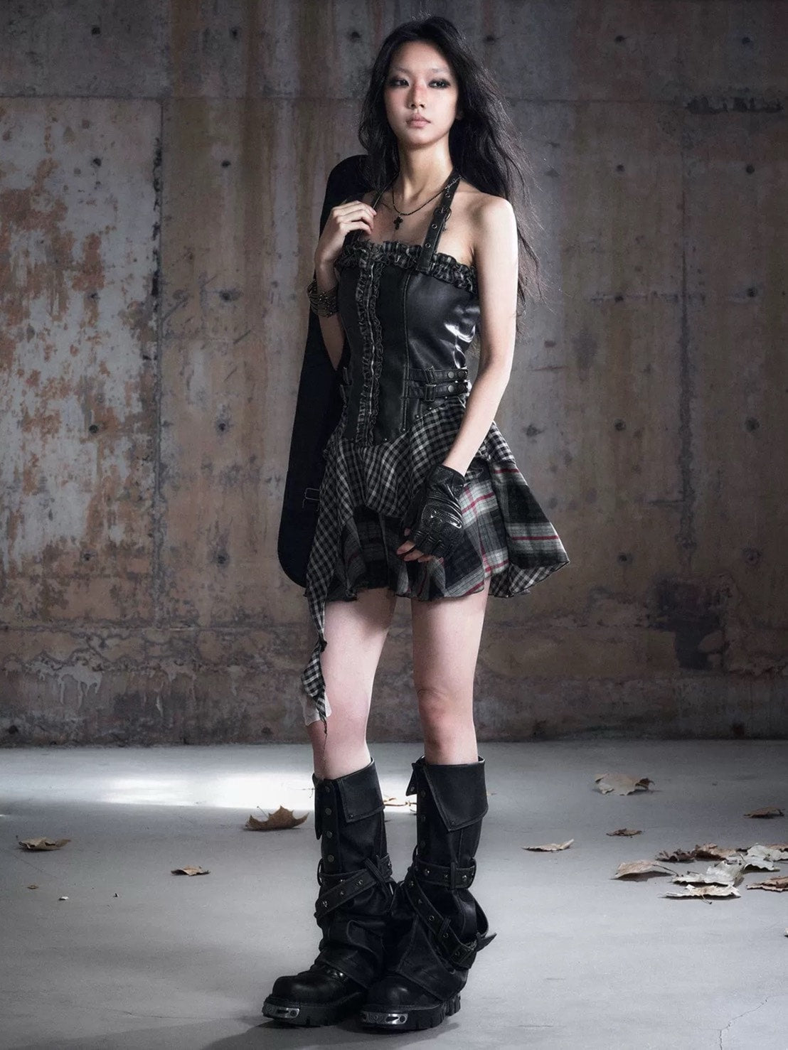 【Cest Nous】Belted Halter Dress / 【セヌー】ベルトホルターフリルワンピース