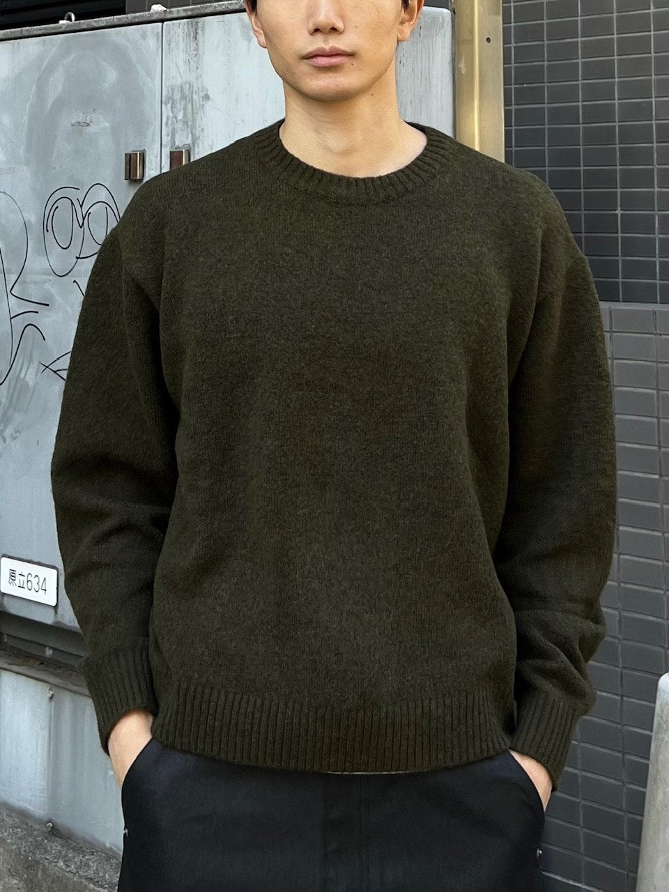 東京店WEB限定受注制【Chikashitsu +】soft touch crew neck knit / 【チカシツプラス】ソフトタッチクルーネックニット (6color)
