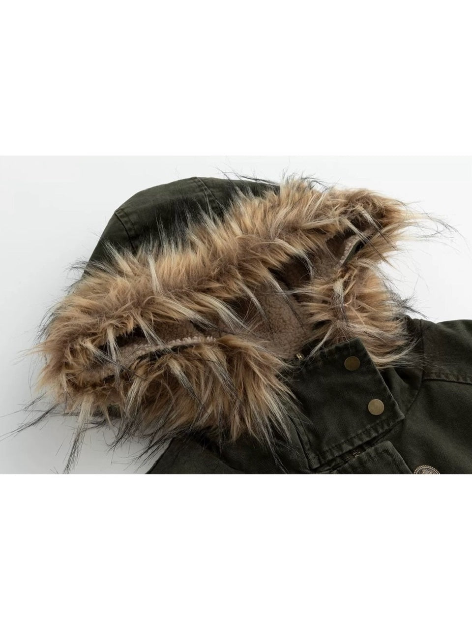 【Cest Nous】Military green washed jacket / 【セヌー】ファーフードミリタリージャケット