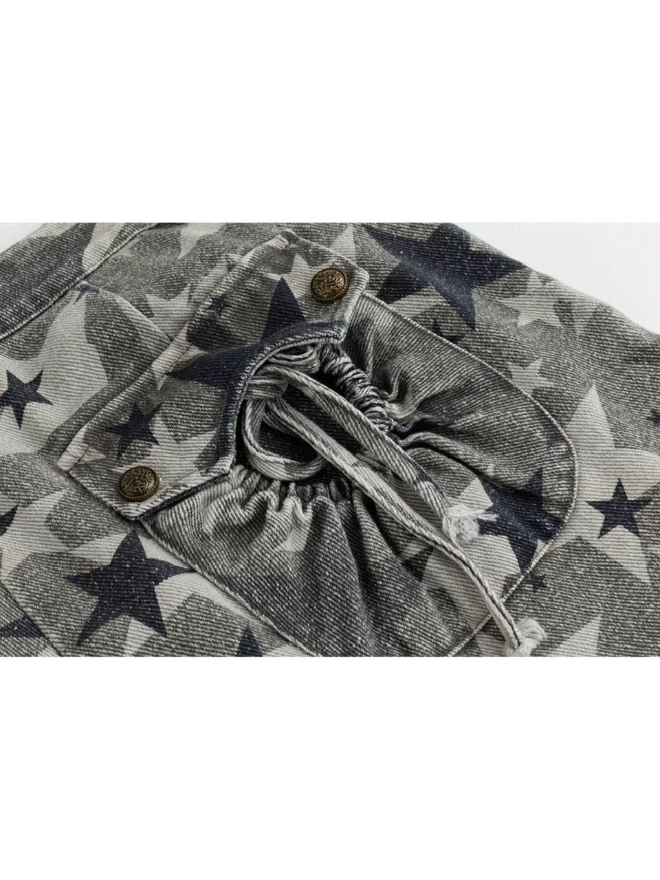 【Cest Nous】Star camouflage capri pants / 【セヌー】スターカモフラージュポケットハーフパンツ