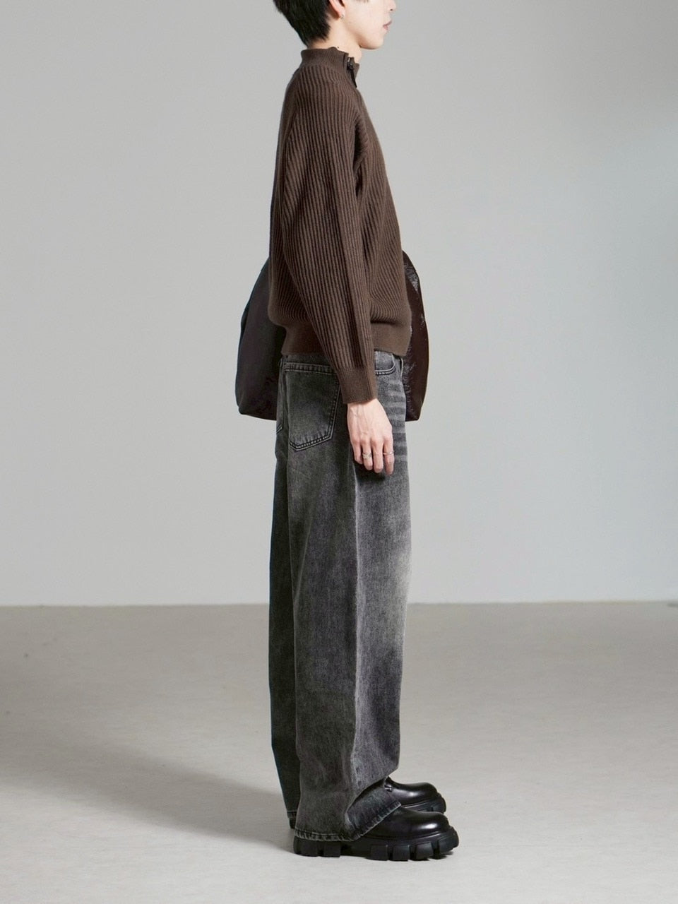 受注制【Chikashitsu +】brush wide leg denim pants / 【チカシツプラス】ブラッシュワイドデニムパンツ (3color)