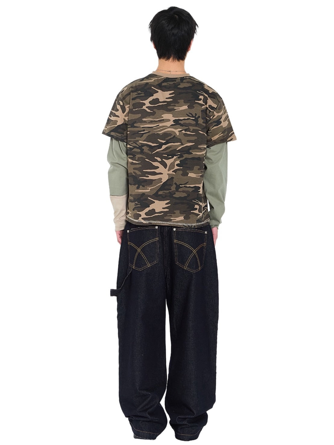 【AAKAM】Camouflage layered Long Sleeve