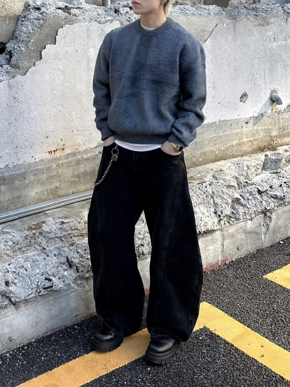 大阪店WEB限定受注制【Chikashitsu +】cropped hairy knit / 【チカシツプラス】クロップドヘアリーニット (3color)