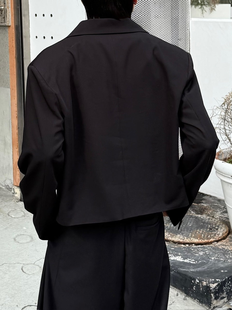 大阪店WEB限定受注制【Chikashitsu＋】mettal buckle cropped jacket / 【チカシツプラス】メタルバックルクロップジャケット