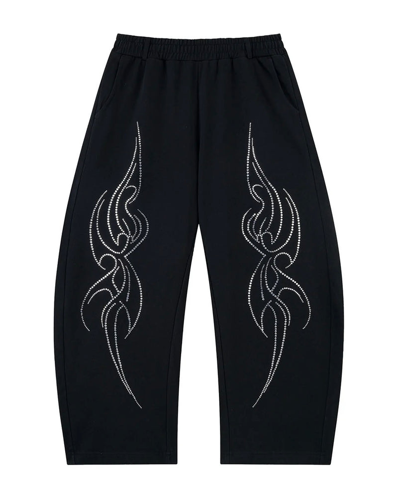 【SUPPLIER】Tribal Rhinestone Curve Sweat Pants