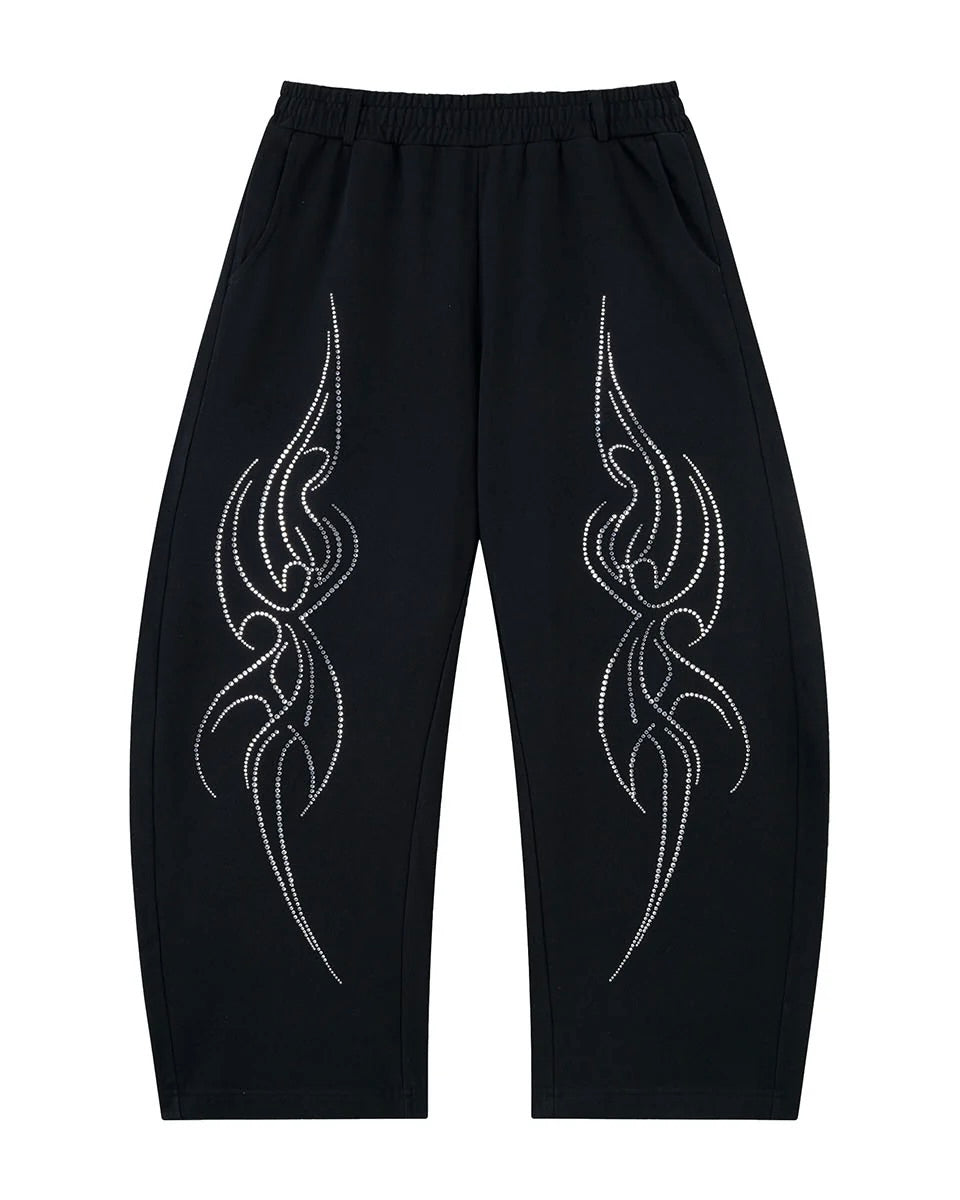 【SUPPLIER】Tribal Rhinestone Curve Sweat Pants