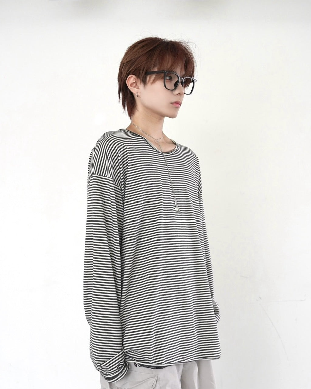 受注制【LUV CODE】stripe long sleeve tee 2 (2color)