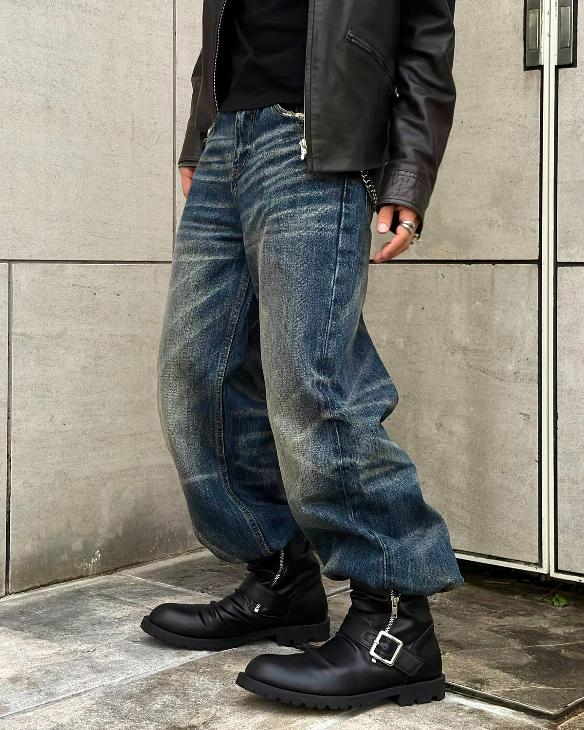 国際配送【RENOL】leather biker boots