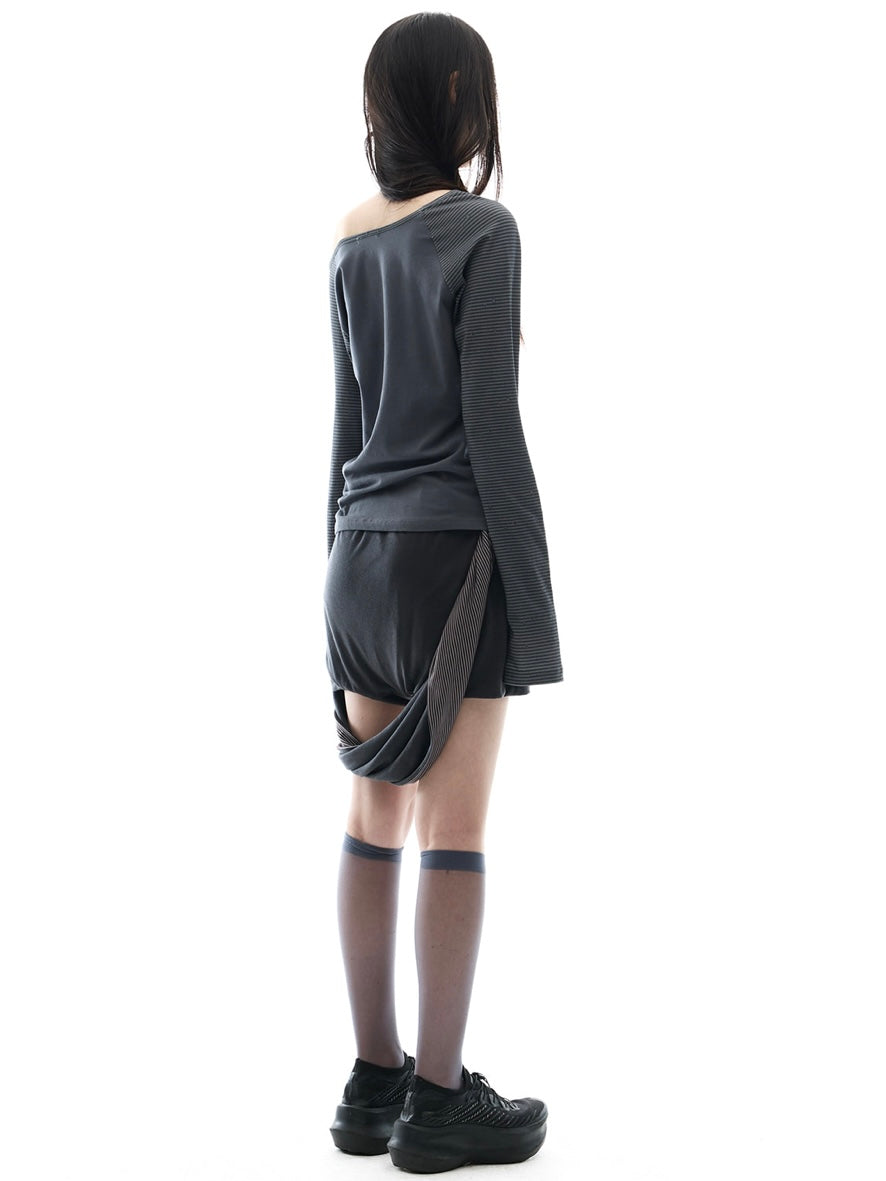 【OJOS】Draped Pumpkin Shorts