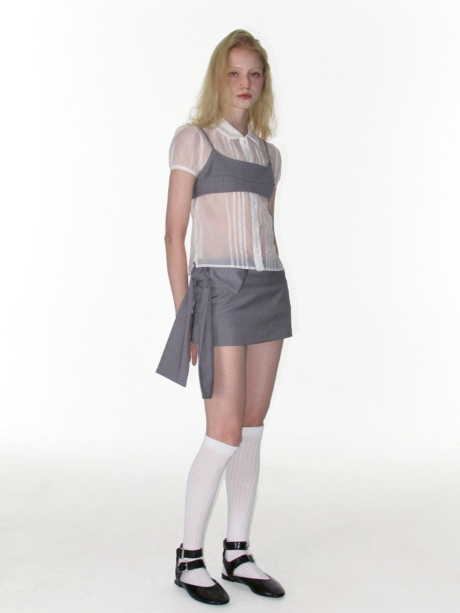 【CRANK】RIBBON MICRO SKIRT