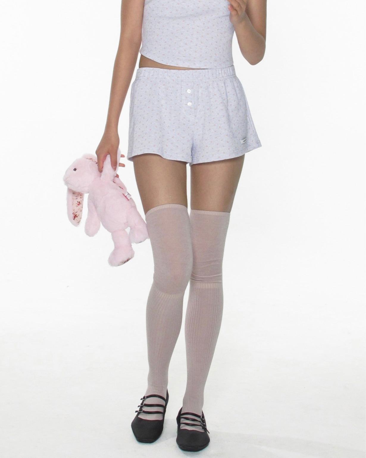 【CRANK】BUTTON FLOWER SHORTS