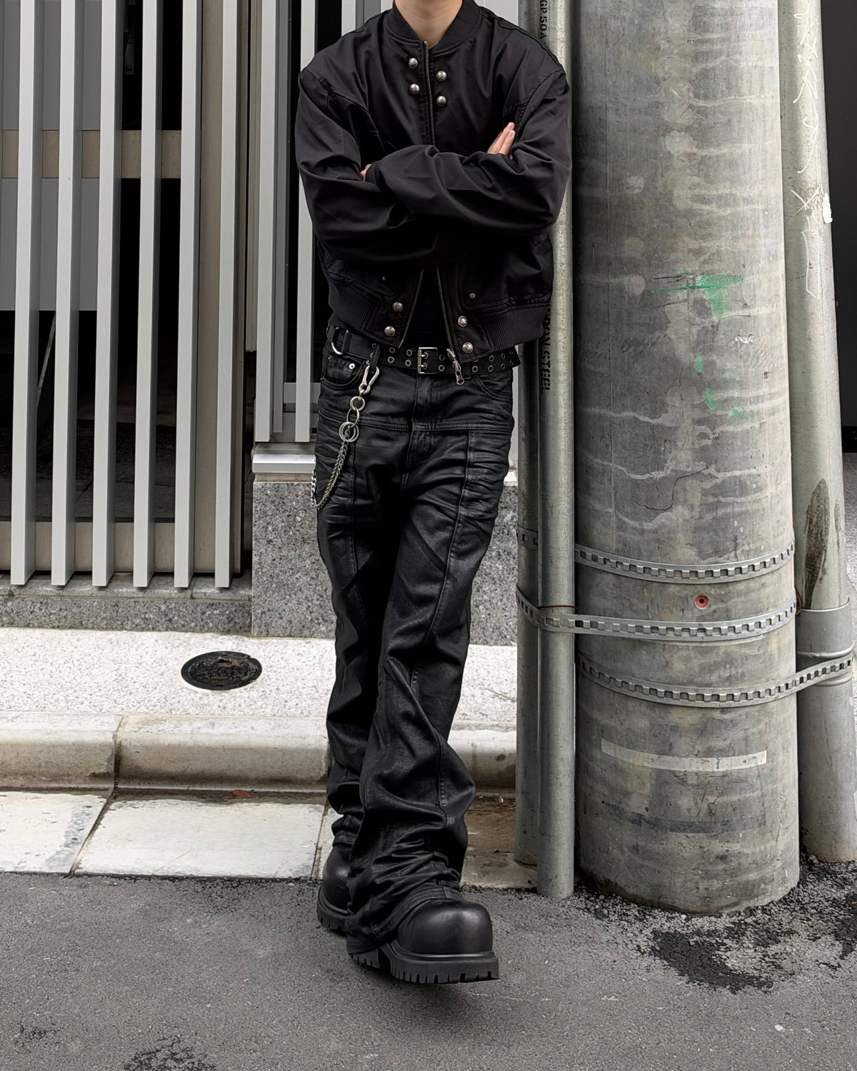 大阪店WEB限定受注制【Chikashitsu +】cropped heavy nylon MA-1 (2color)