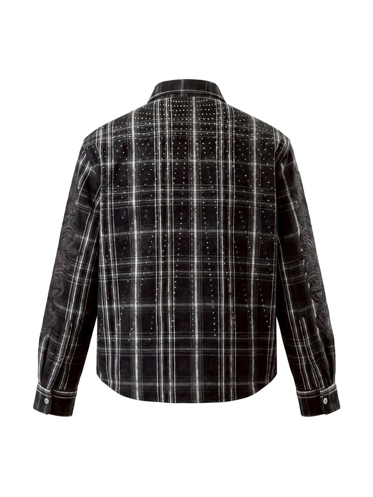 【The Boy Has No Patience】STARRY PATTERN RHINESTONE LEATHER SHIRT