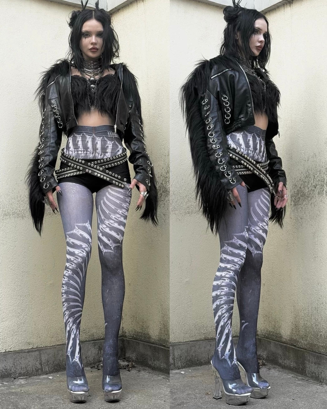 【IIIMIII】Spine Vein Tights