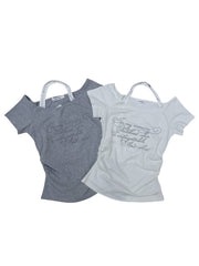 6/19 20:00発売 受注制【nmtc+】Bijou Halter Layered Tee (3color)