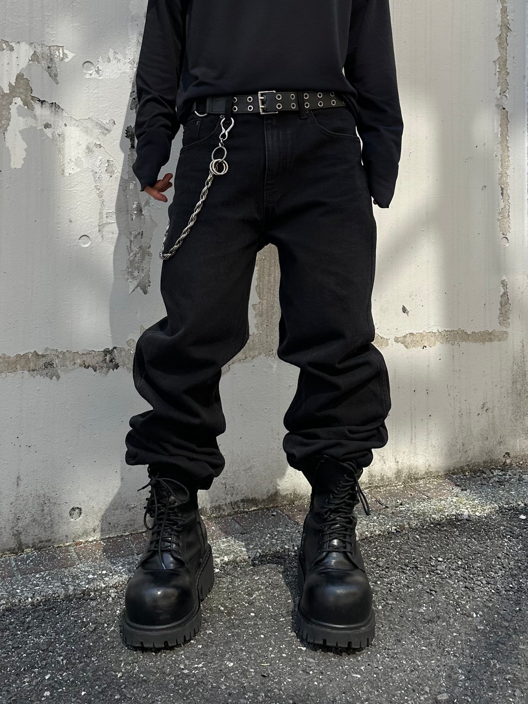 大阪店WEB限定受注制【Chikashitsu +】slim straight denim pants