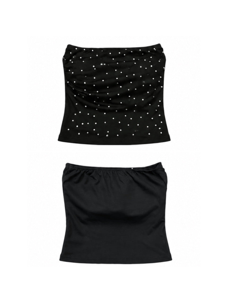 国際配送【Never mind the XU】rhinestone tubetop