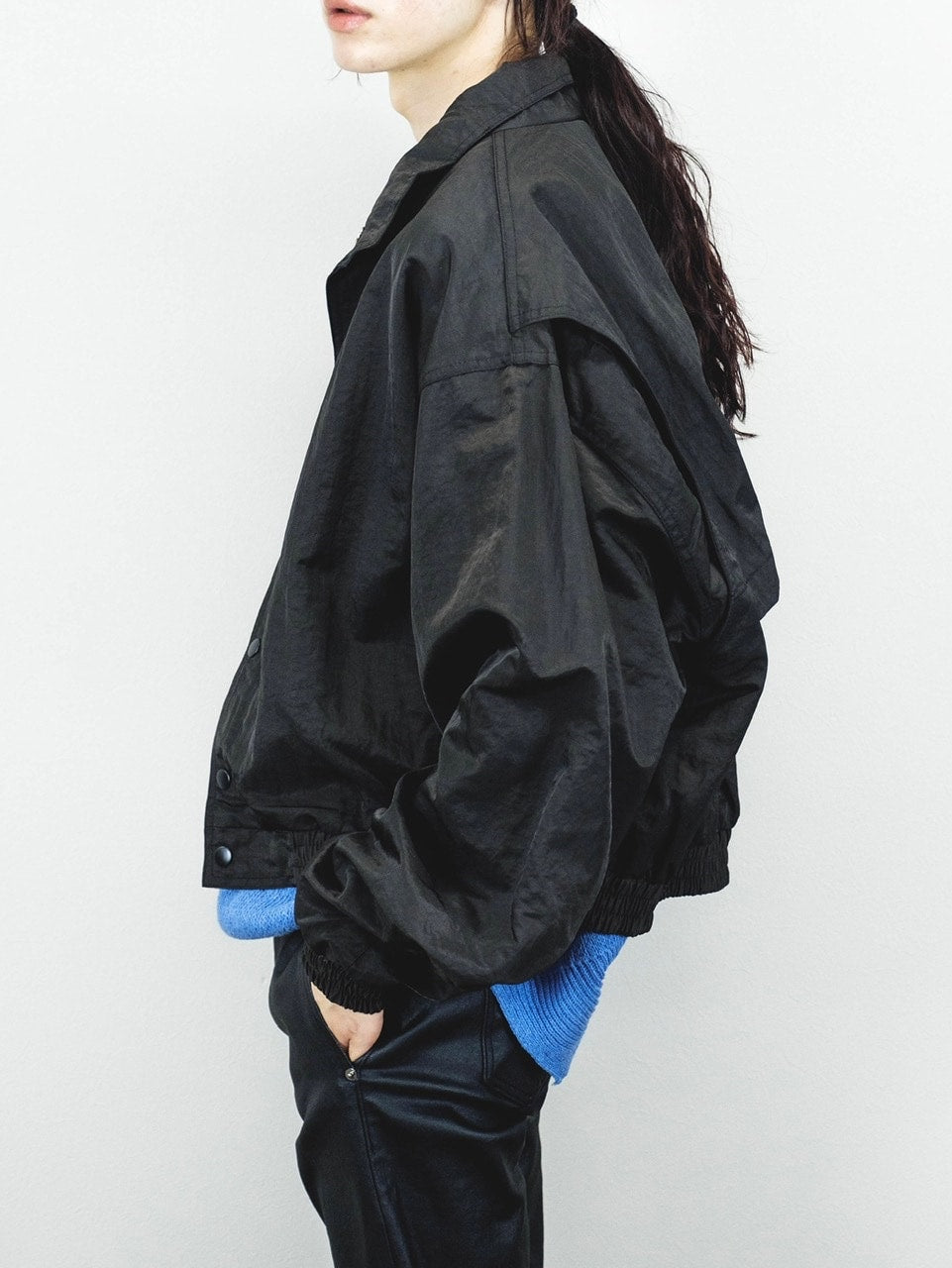 受注制【Chikashitsu +】design cropped blouson (2color)