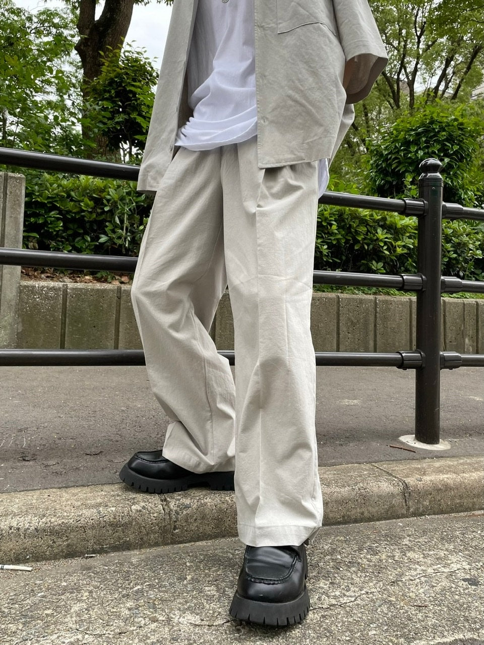 受注制【Chikashitsu +】set up easy slacks (3color)