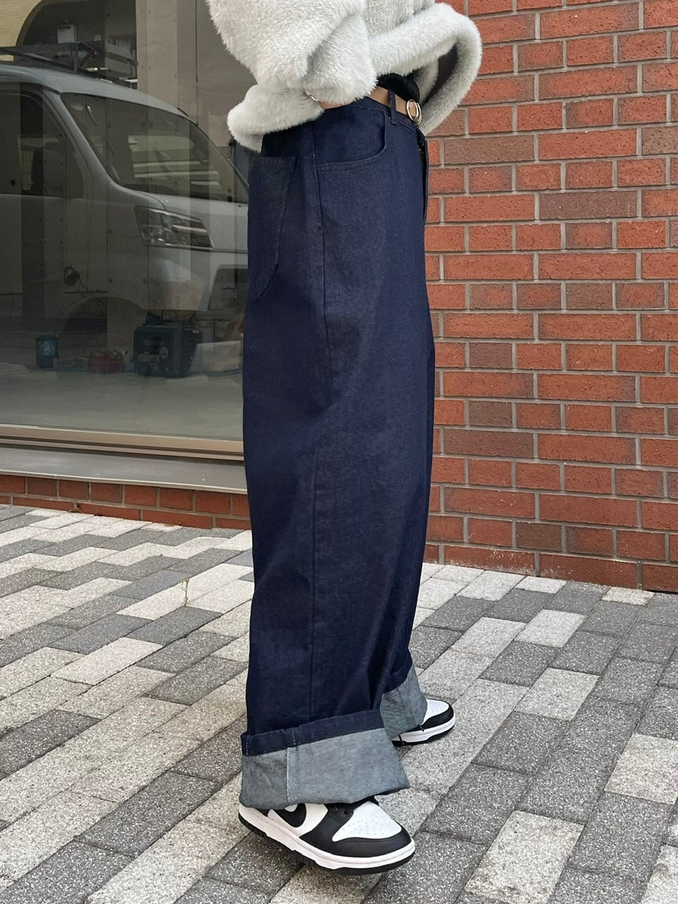 受注制【Chikashitsu +】super wide denim pants (4color)