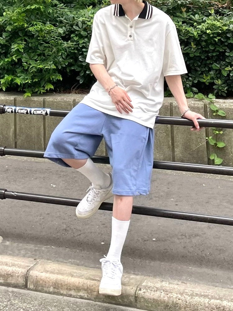 受注制【Chikashitsu +】side button sweat shorts (3color)