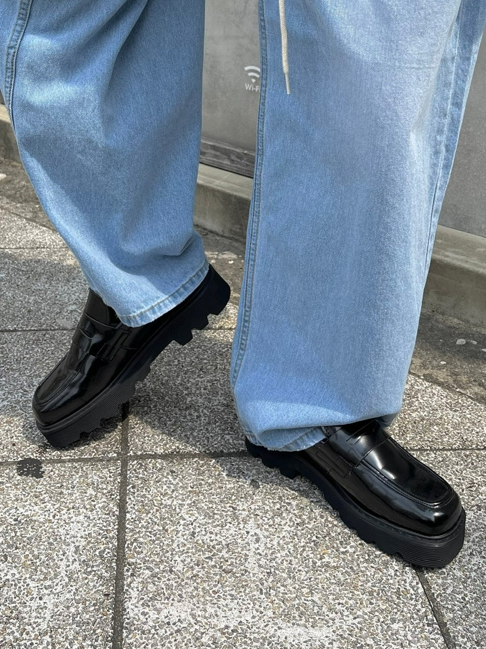 受注制【Chikashitsu +】rope wide denim pants (3color)