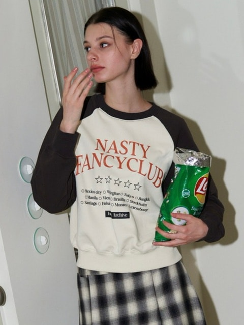 【FANCY CLUB】HELLO WORLD CROP SWEATSHIRT