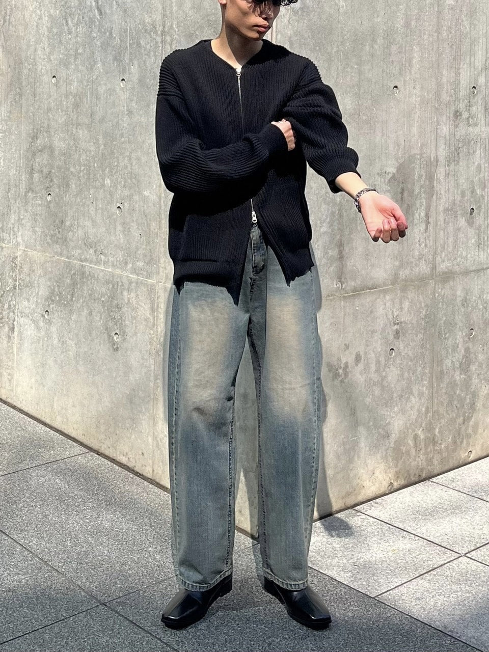受注制【Chikashitsu +】vintage wash semi wide denim pants / 【チカシツプラス】ヴィンテージウォッシュセミワイドデニムパンツ