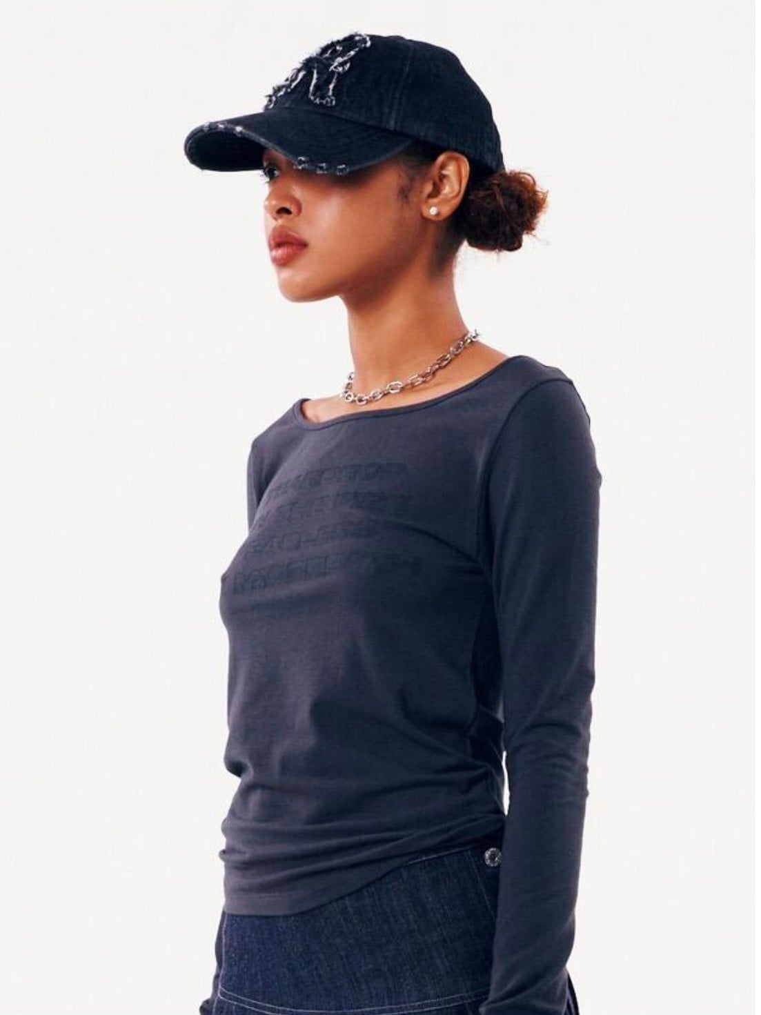 【runningHIGH】LETTERING SLIM L/S TEE / 【ランニングハイ】レタリングスリム長袖Ｔシャツ